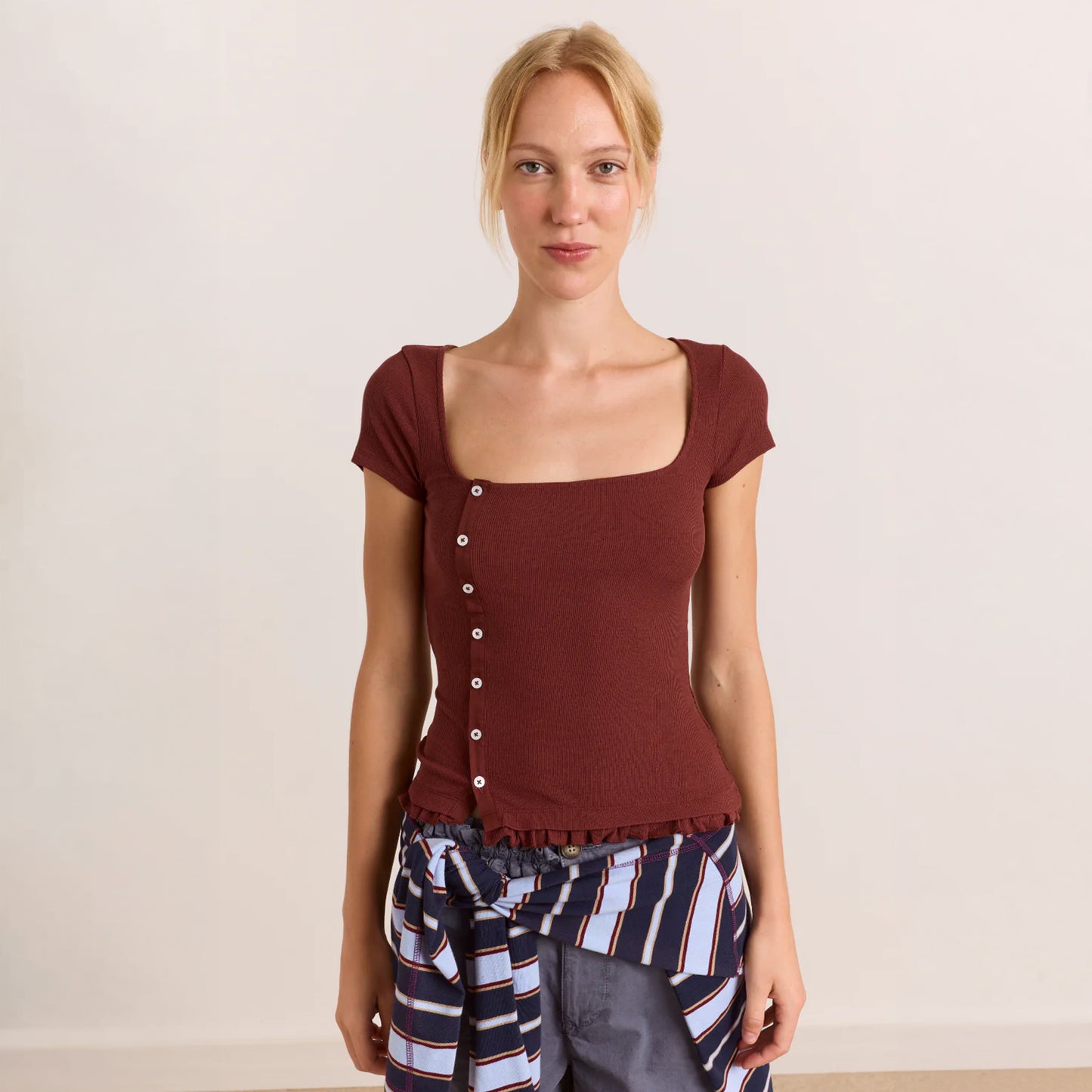 Damson Madder Posie S/S Top Burg Red