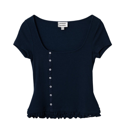 Damson Madder Posie Short Sleeve Top Navy