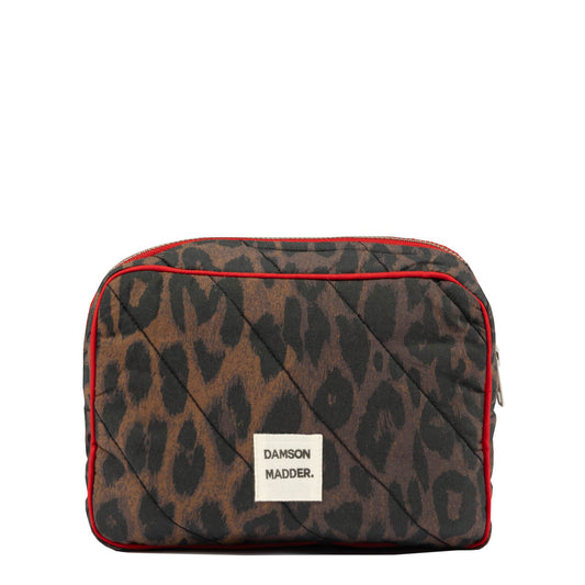 Damson Madder Quitled Make Up Bag Dark Leopard - pam pam