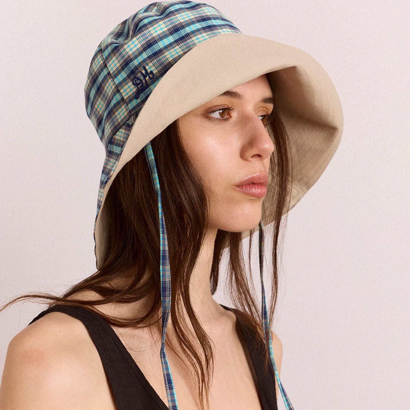Damson Madder Reversible Sun Hat Tomboy Check & Stone