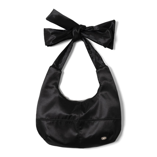 Damson Madder Roo Bow Tie Satin Bag Black