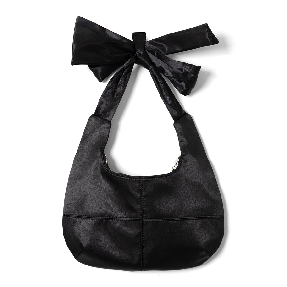 Damson Madder Roo Bow Tie Satin Bag Black
