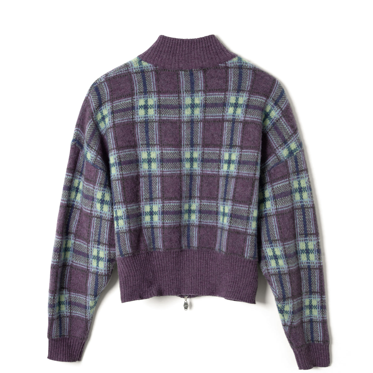 Damson Madder Saffy Merino Wool Cardigan Brushed Check Multi