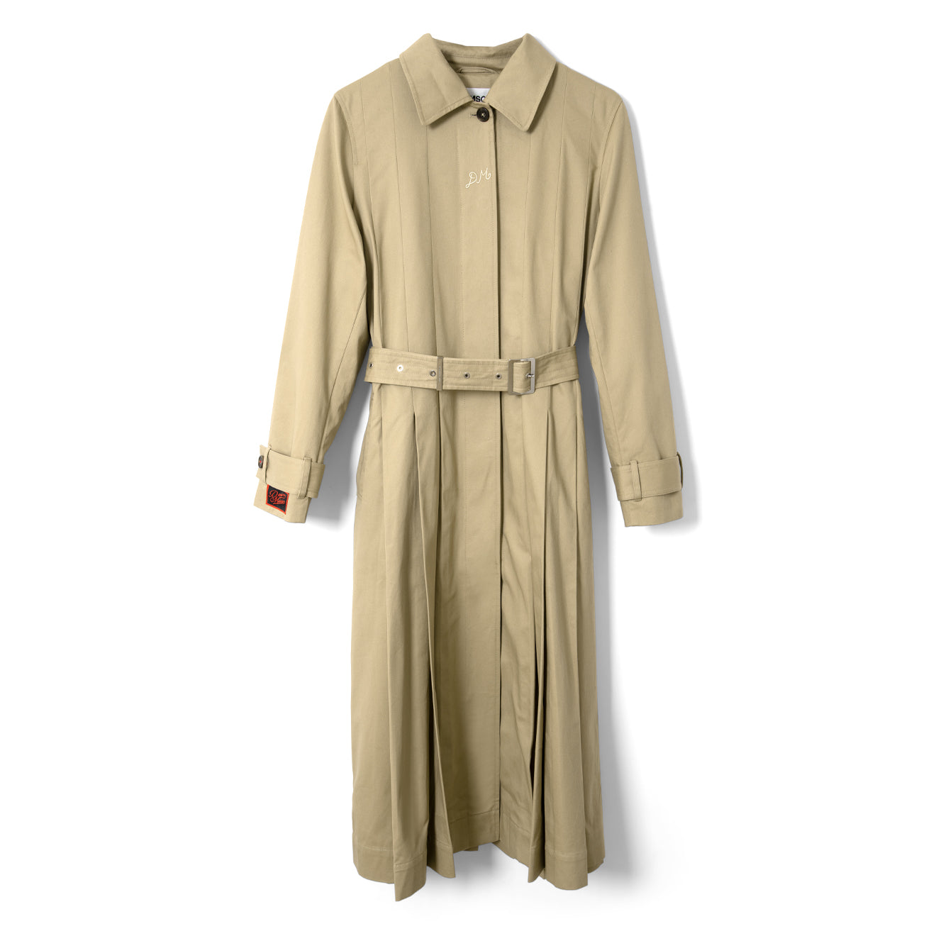 Damson Madder Sofia Pleated Trench Light Stone