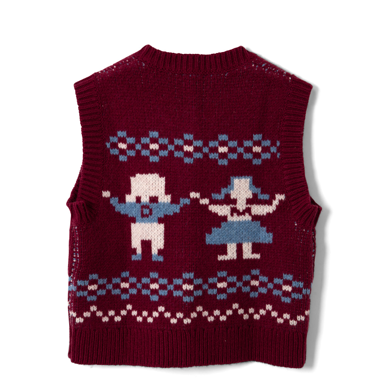 Damson Madder Sofie Wool Vest Novelty Intarsia
