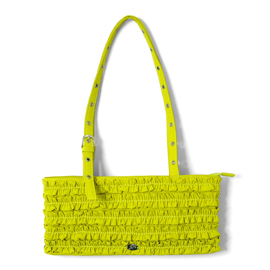 Damson Madder Sophia Ruffle Bag Chartreuse