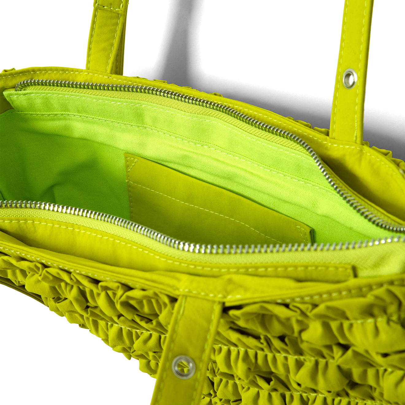 Damson Madder Sophia Ruffle Bag Chartreuse