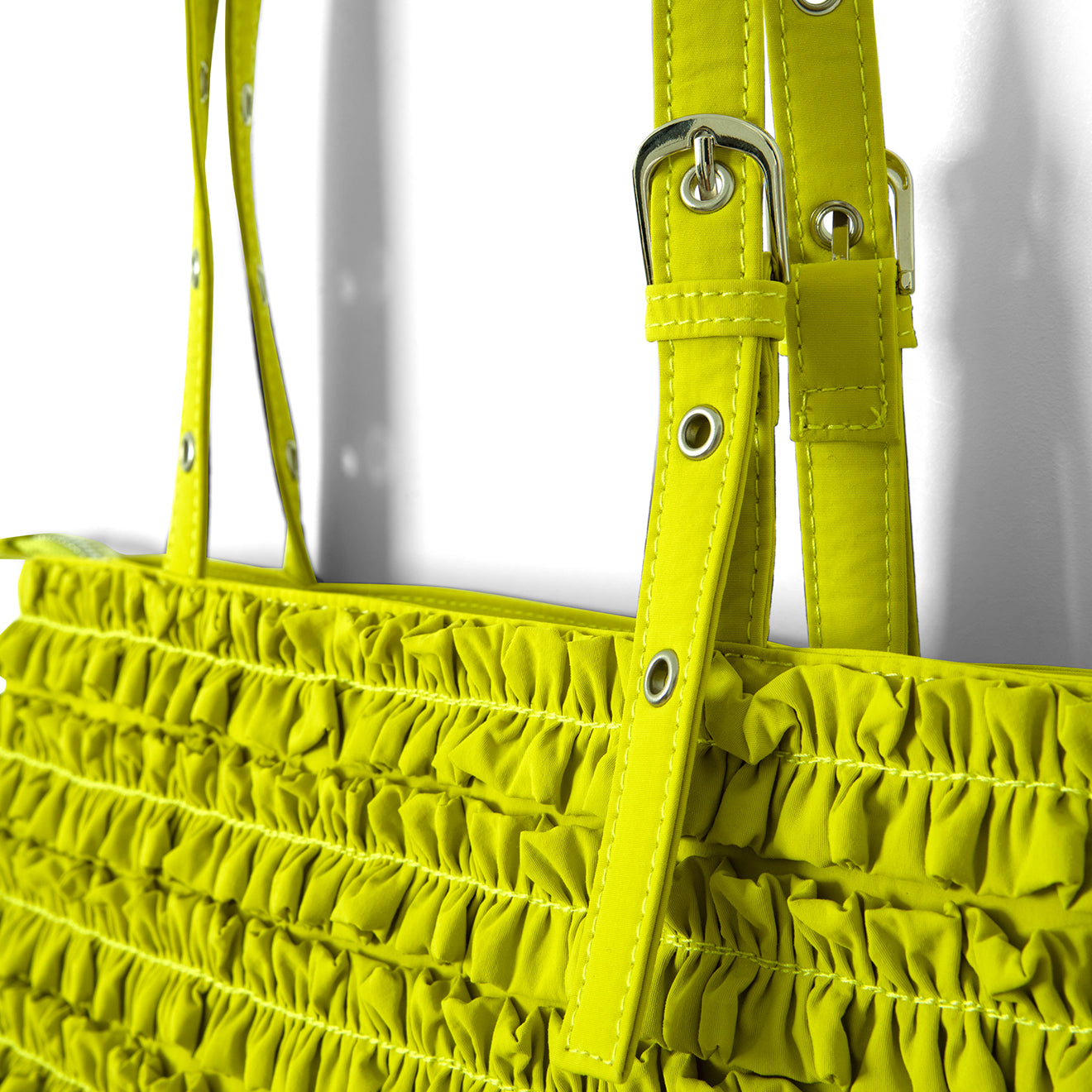 Damson Madder Sophia Ruffle Bag Chartreuse