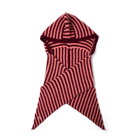 Damson Madder Tie Front Hood Pink/Burg Stripe - pam pam