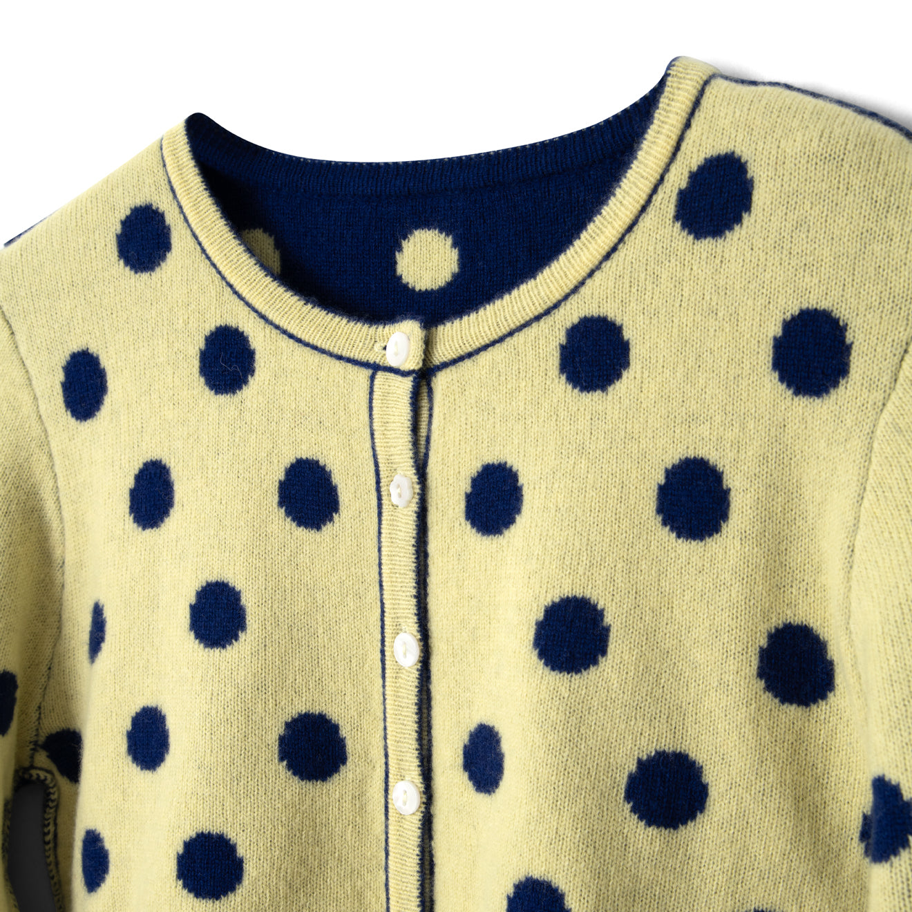 Damson Madder Tabitha Reversible Cardigan Navy / Butter Spot