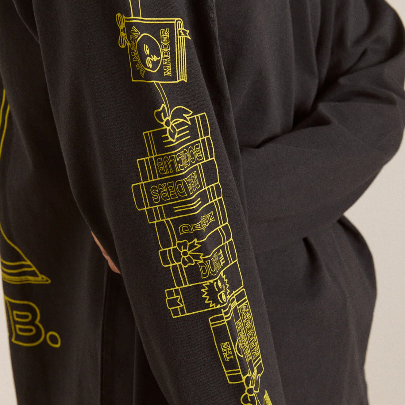 Damson Madder The Reader L/S Tee Charcoal