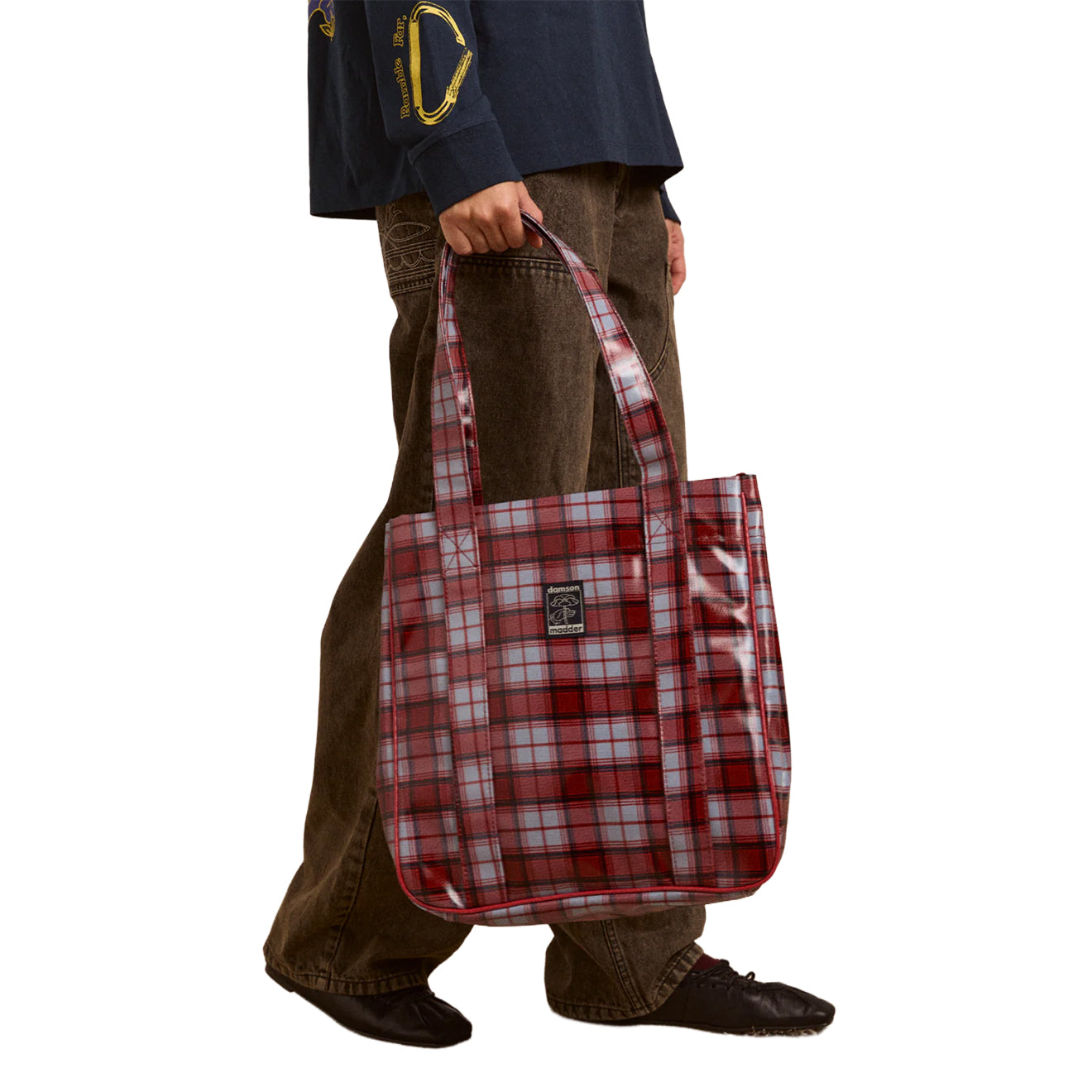 Damson Madder Tote Blue Fog Multi Check
