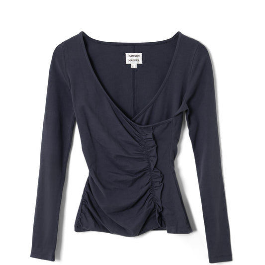 Damson Madder Trixie L/S Top Grey Blue
