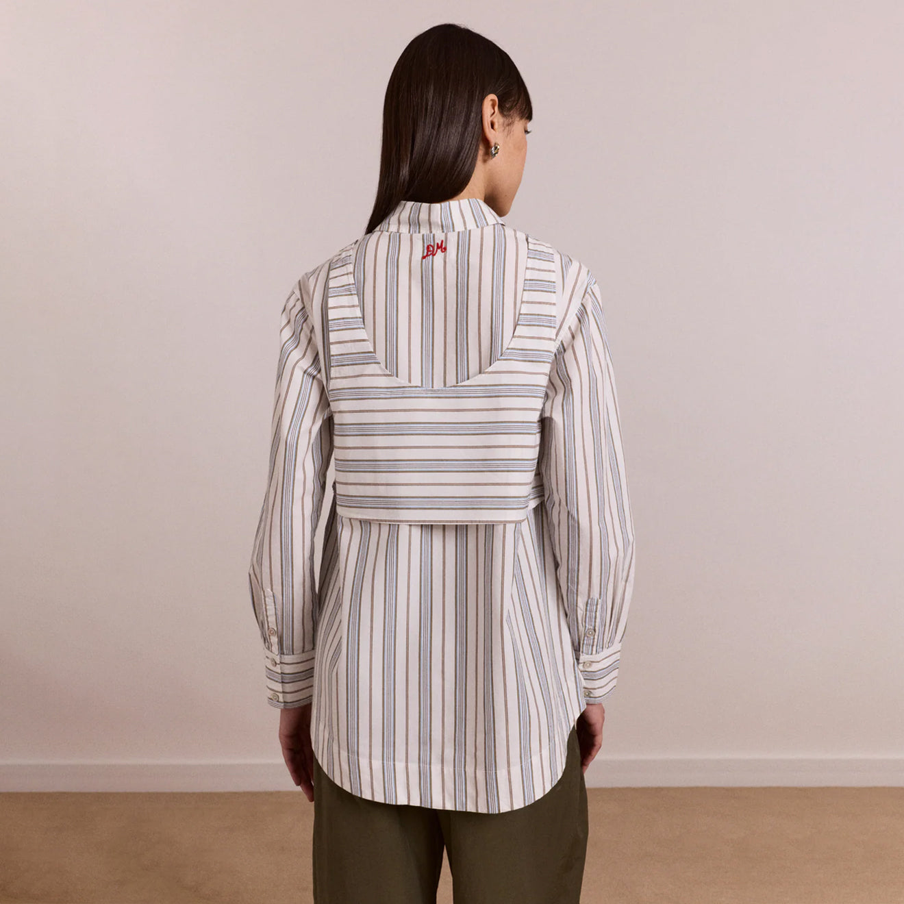 Damson Madder Valeria Double Layer Shirt Caraway Stripe Multi