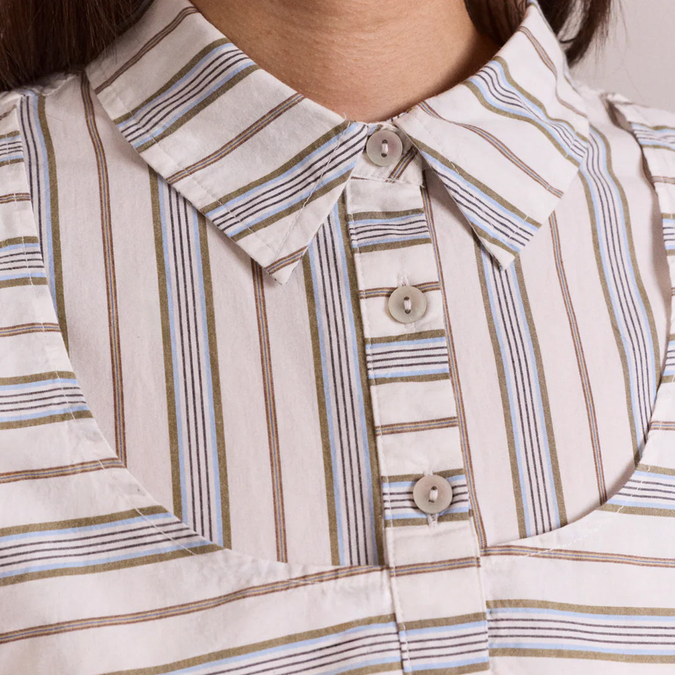 Damson Madder Valeria Double Layer Shirt Caraway Stripe Multi
