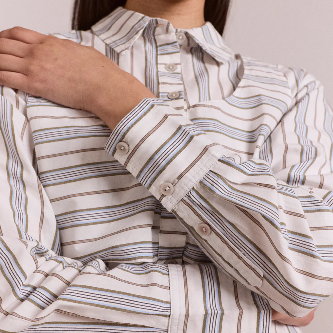 Damson Madder Valeria Double Layer Shirt Caraway Stripe Multi