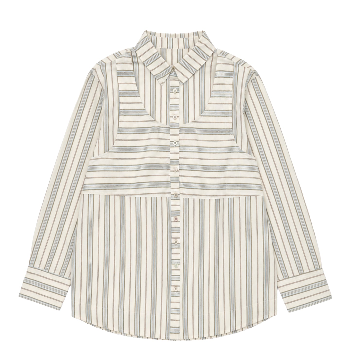 Damson Madder Valeria Double Layer Shirt Caraway Stripe Multi