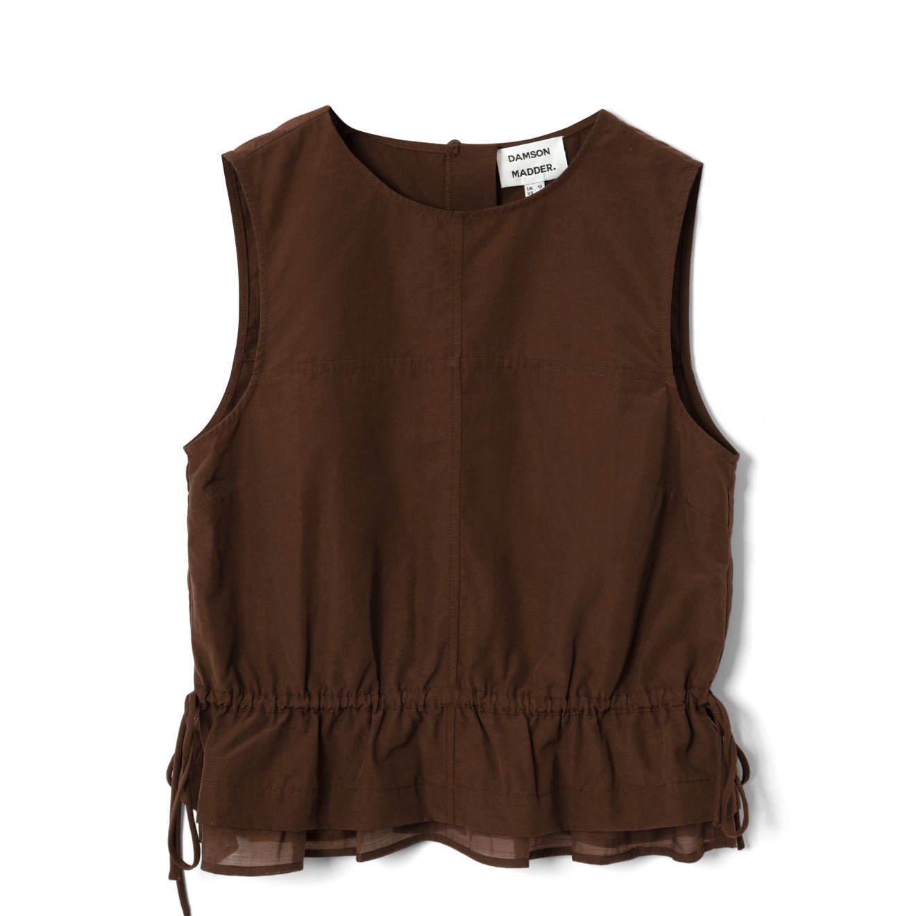 Damson Madder Womens Ailani Sheer Panel Blouse Choc