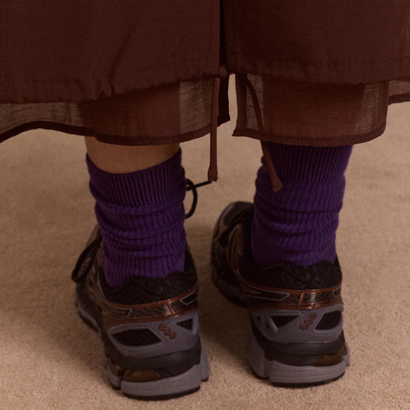 Damson Madder Womens Amber Panel Midi Skirt Choc