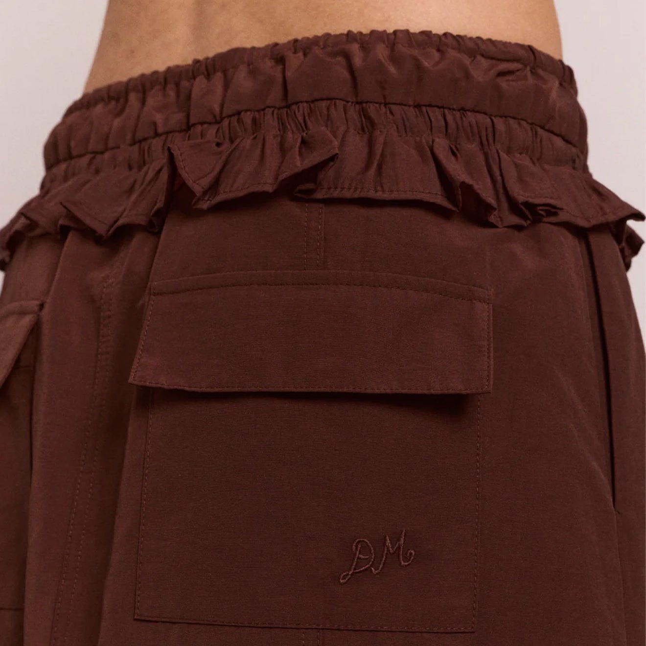 Damson Madder Womens Amber Panel Midi Skirt Choc