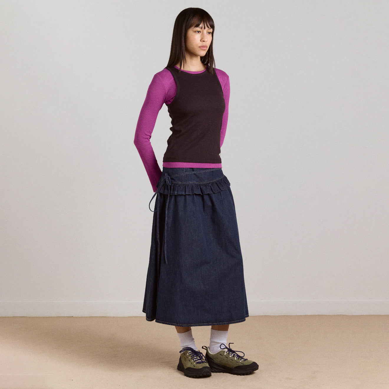 Damson Madder Womens Bellamie Skirt Dark Indigo - pam pam 