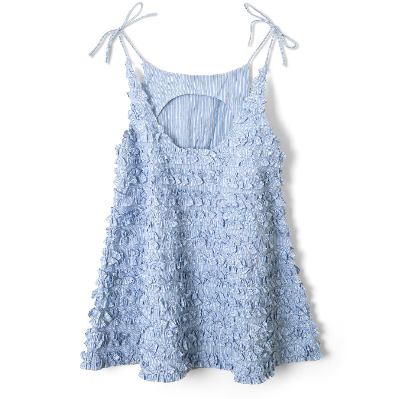 Damson Madder Womens Leili Ruffle Mini Dress Mini Business Stripe