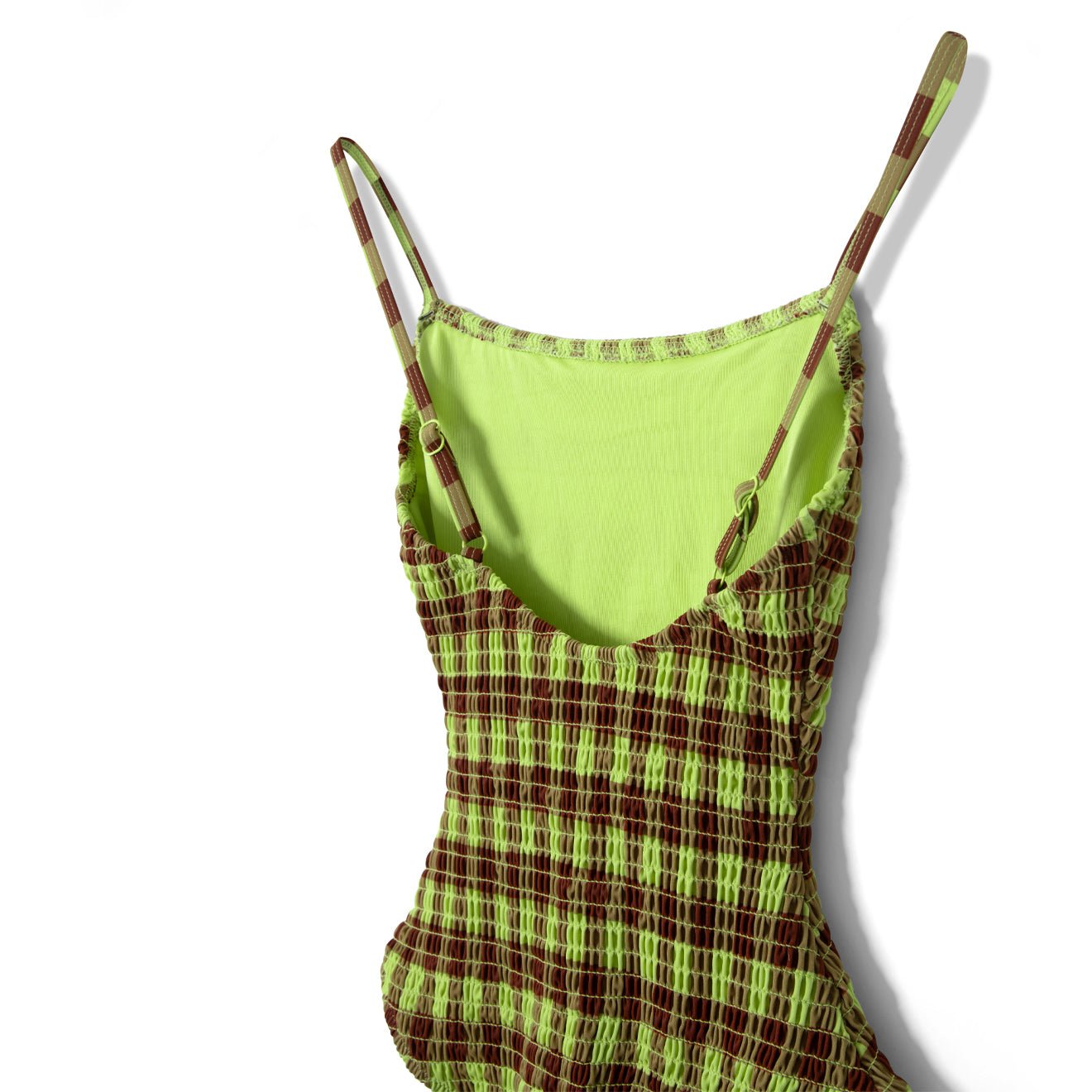 Damson Madder Womens Lilibet Swimsuit Green Check - pam pam 