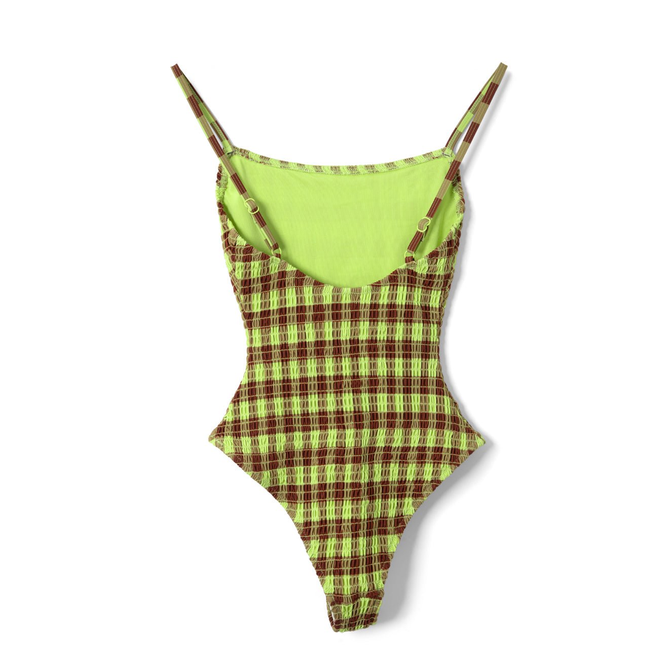 Damson Madder Womens Lilibet Swimsuit Green Check - pam pam 