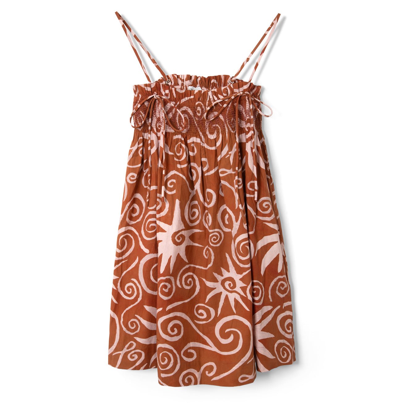 Damson Madder Womens Lilo Mini Dress Swirl Print