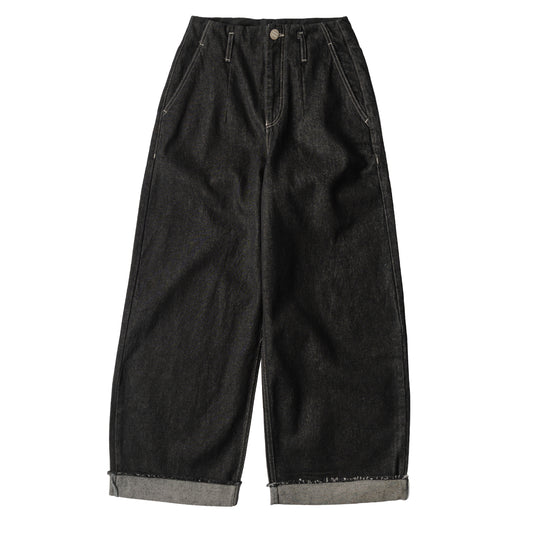 Damson Madder Womens Loose Fit Pascal Jeans Black Wash - pam pam