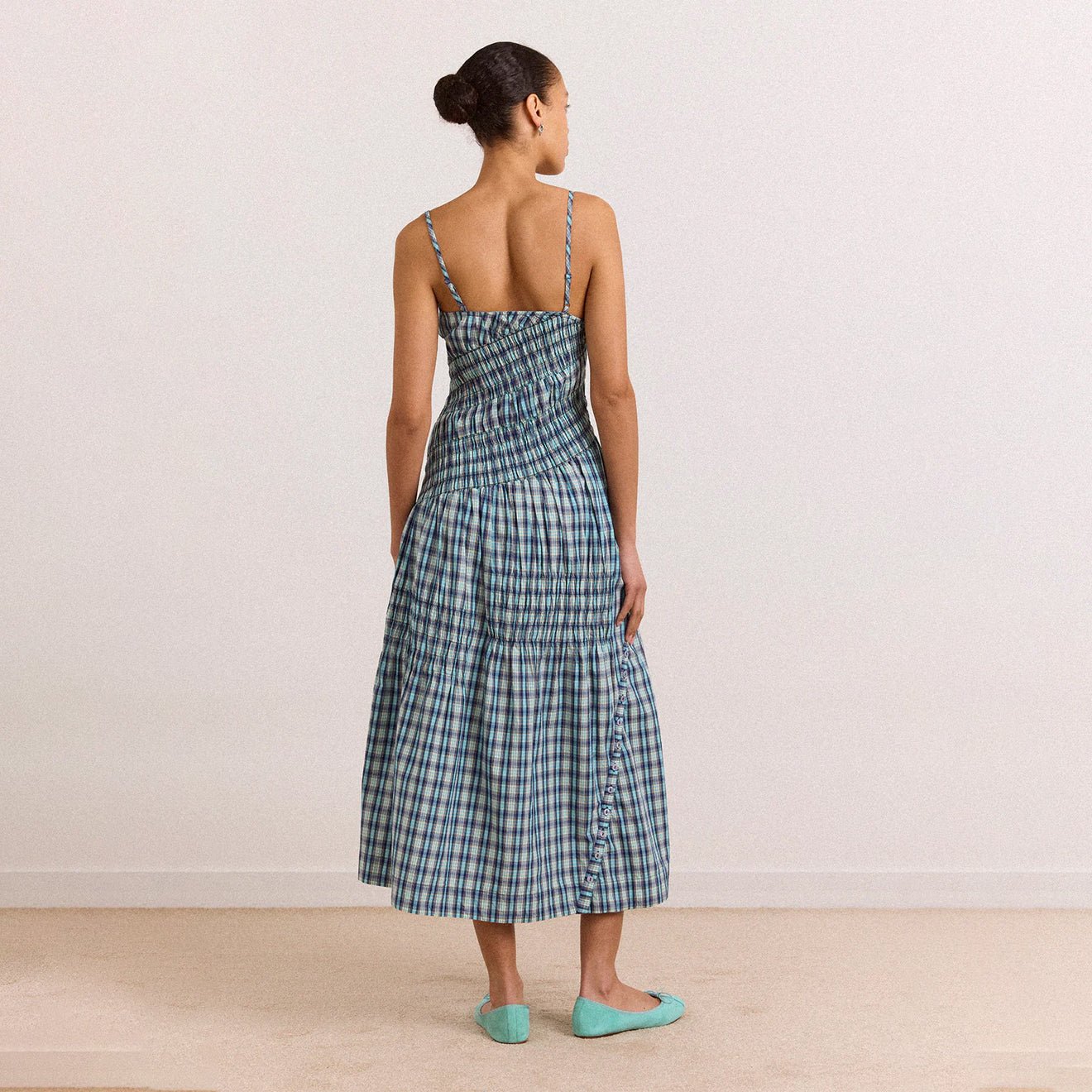 Damson Madder Womens Lyra Midi Dress Tomboy Check