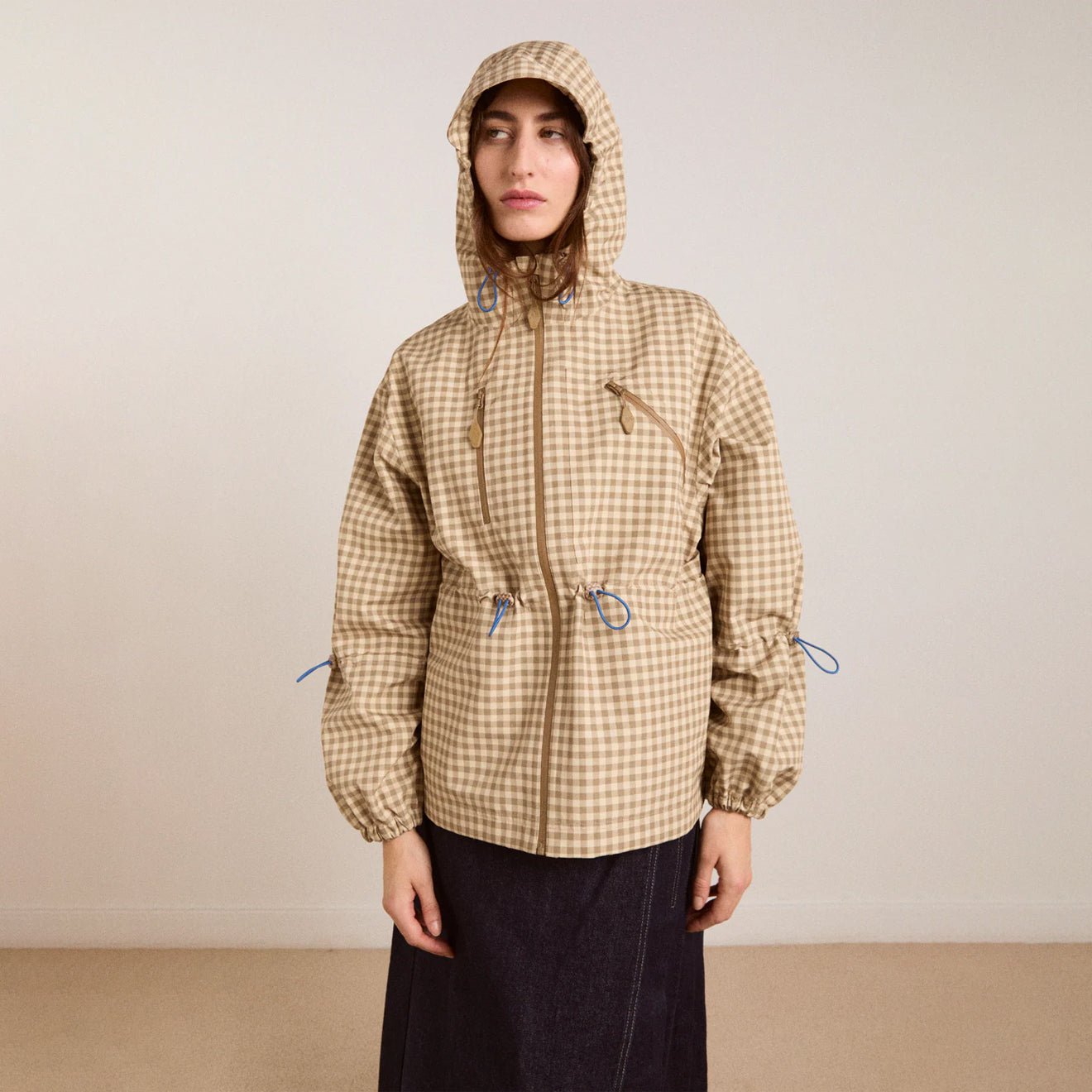 Damson Madder Womens Matilda Raincoat Gingham - pam pam 