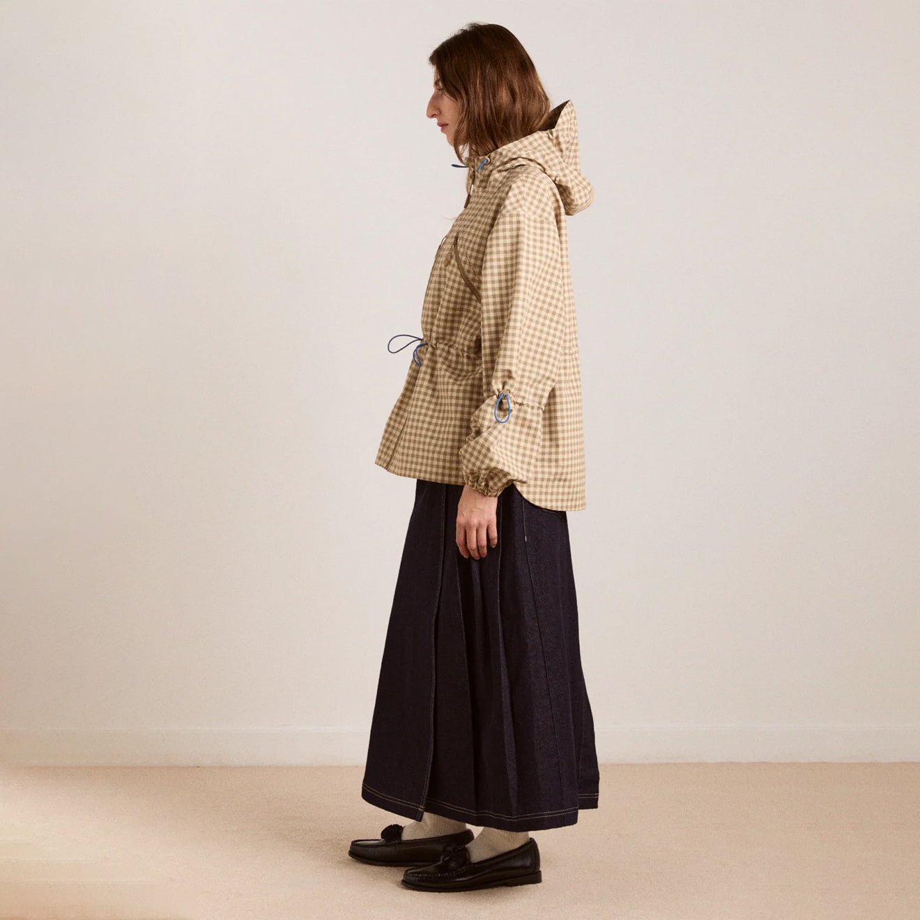 Damson Madder Womens Matilda Raincoat Gingham - pam pam 