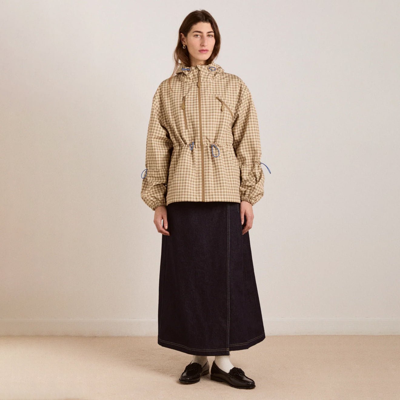 Damson Madder Womens Matilda Raincoat Gingham - pam pam 