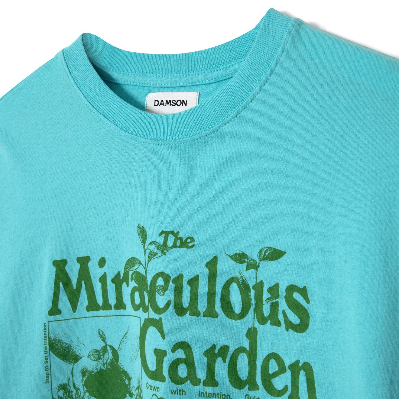 Damson Madder Womens Miraculous Garden Graphic Tee Aqua