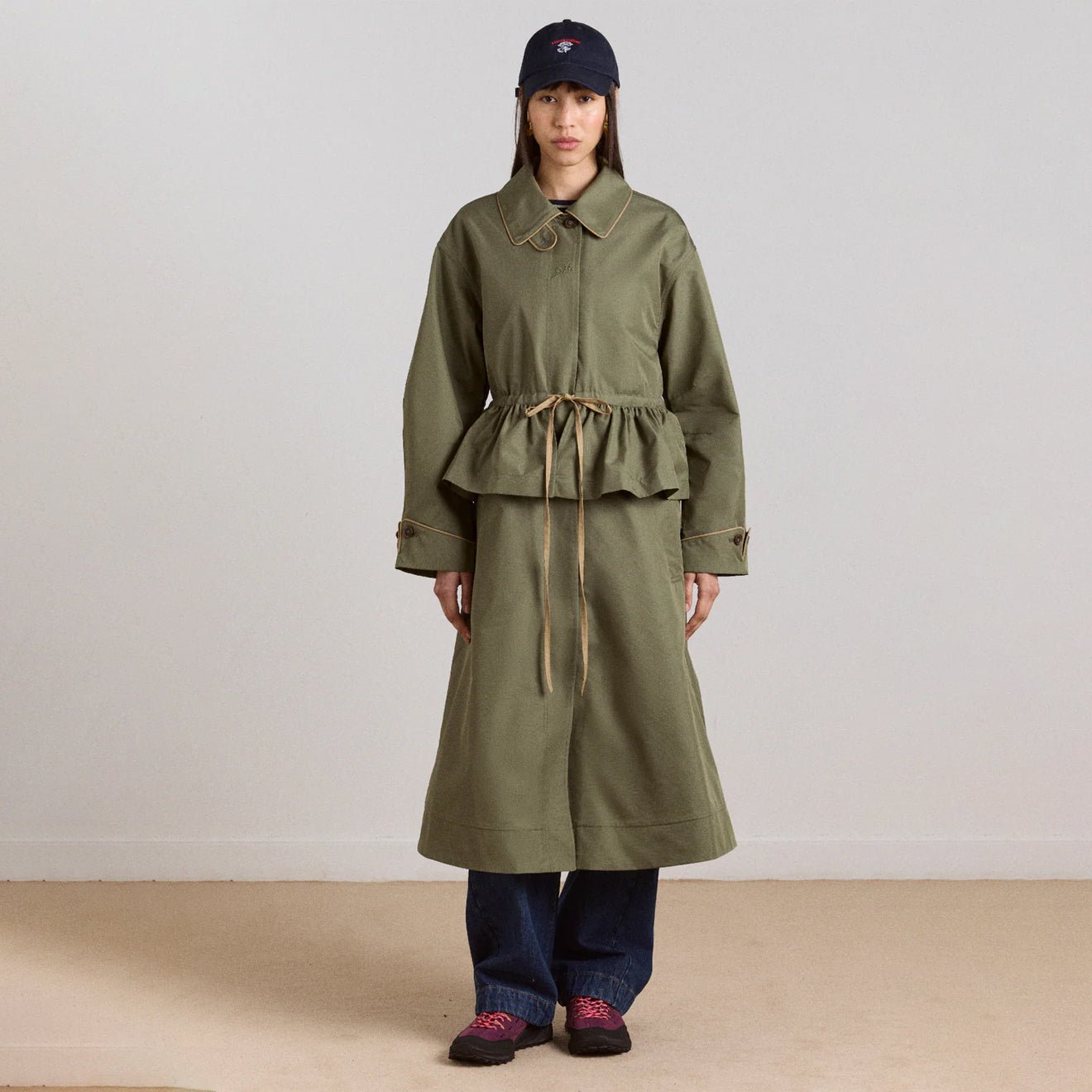 Damson Madder Womens Multi-Wear Myrtle Trench Khaki - pam pam 