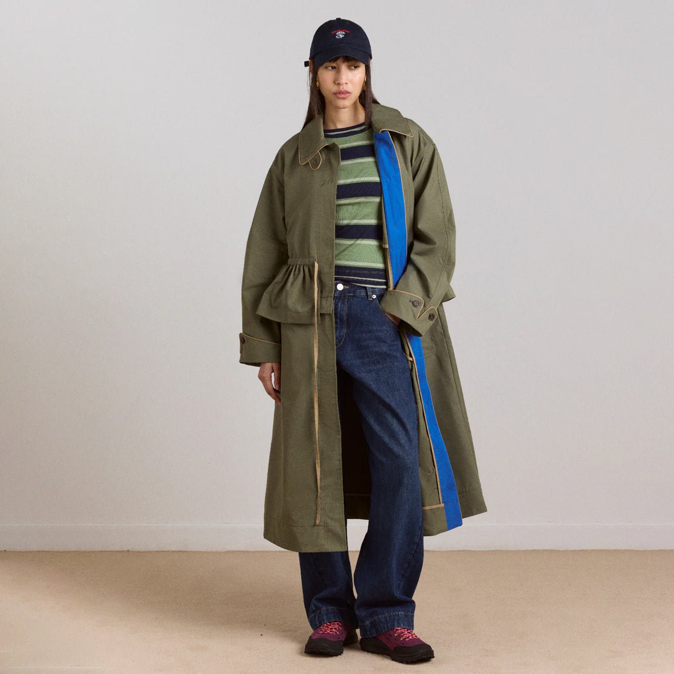 Damson Madder Womens Multi-Wear Myrtle Trench Khaki - pam pam 