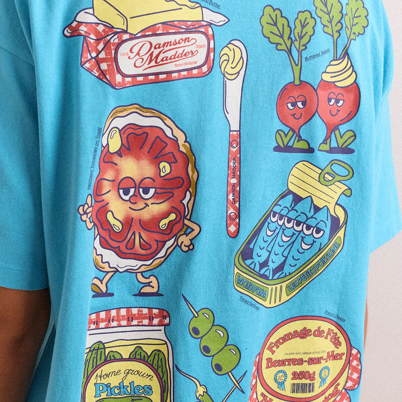 Damson Madder Womens Snack Plate Graphic Tee Blue