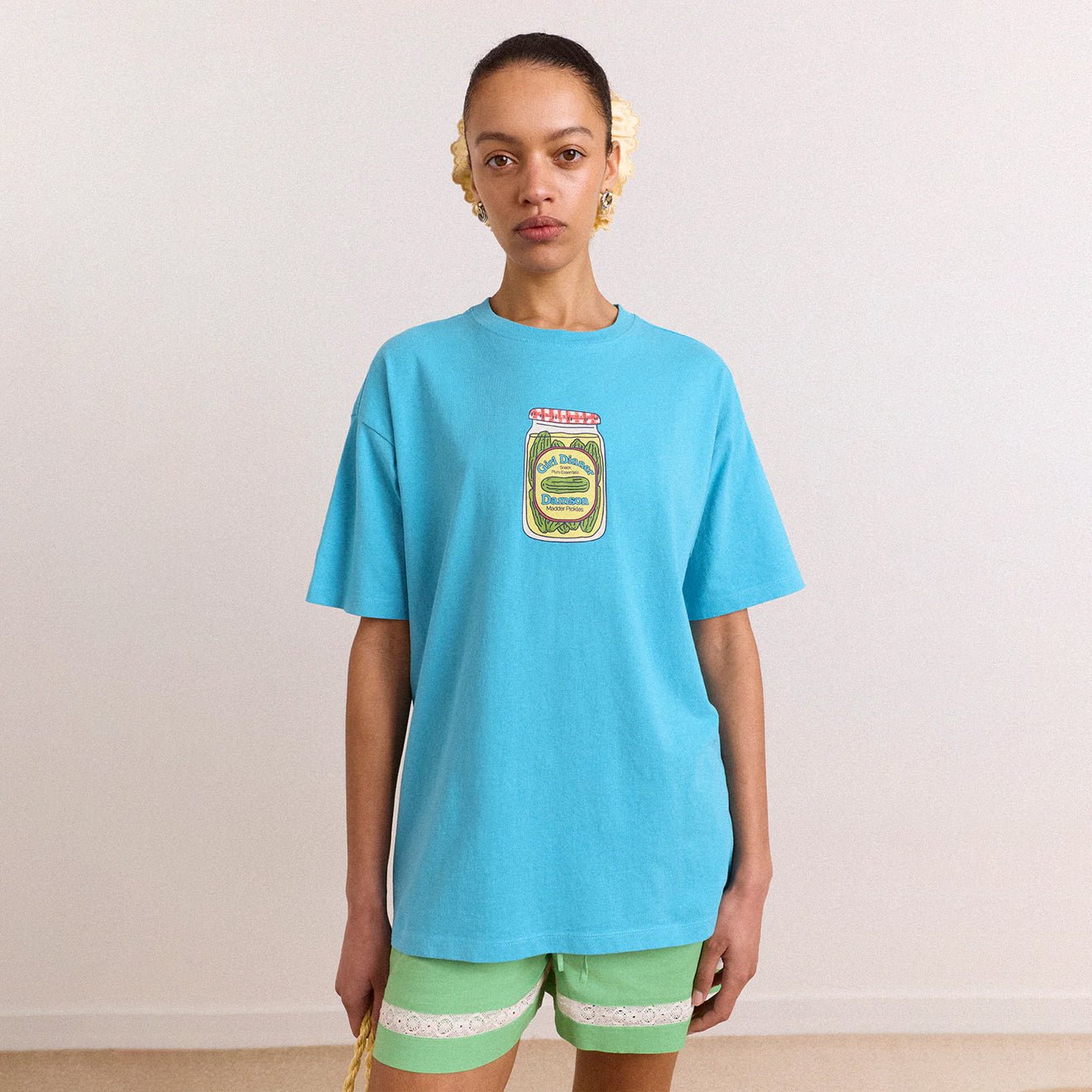 Damson Madder Womens Snack Plate Graphic Tee Blue