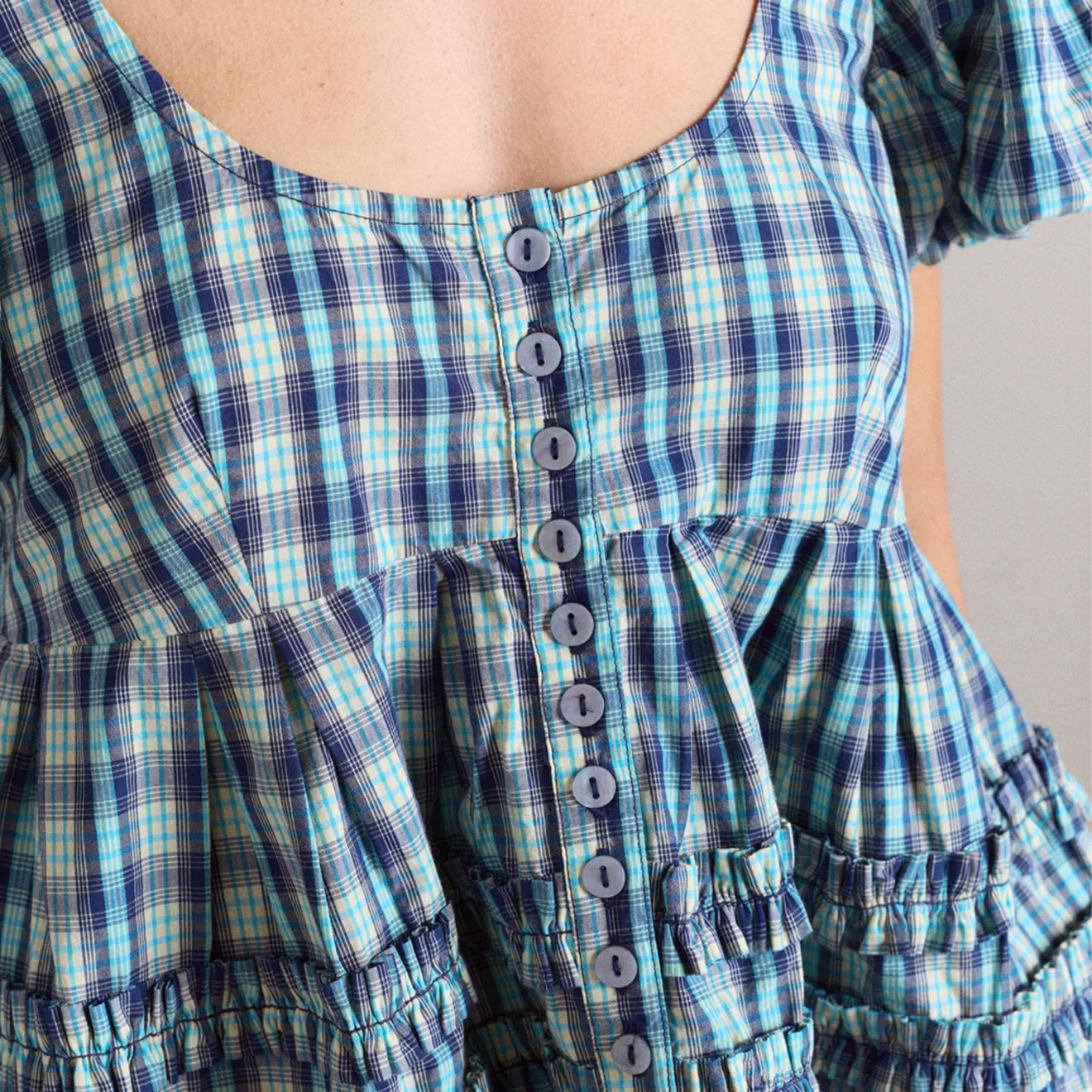 Damson Madder Womens Summer Joy Blouse Tomboy Check - pam pam 