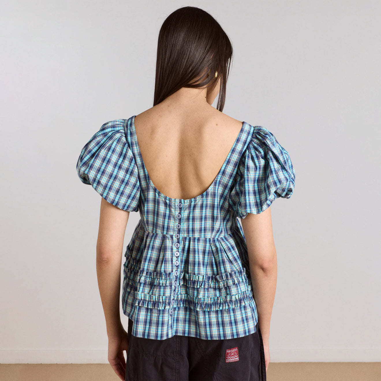 Damson Madder Womens Summer Joy Blouse Tomboy Check - pam pam 