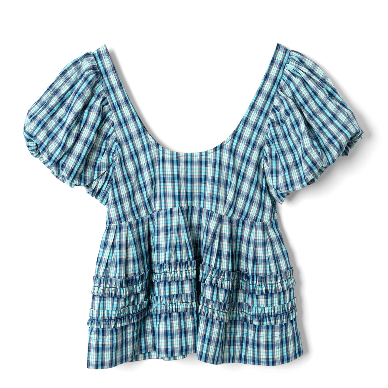 Damson Madder Womens Summer Joy Blouse Tomboy Check - pam pam 