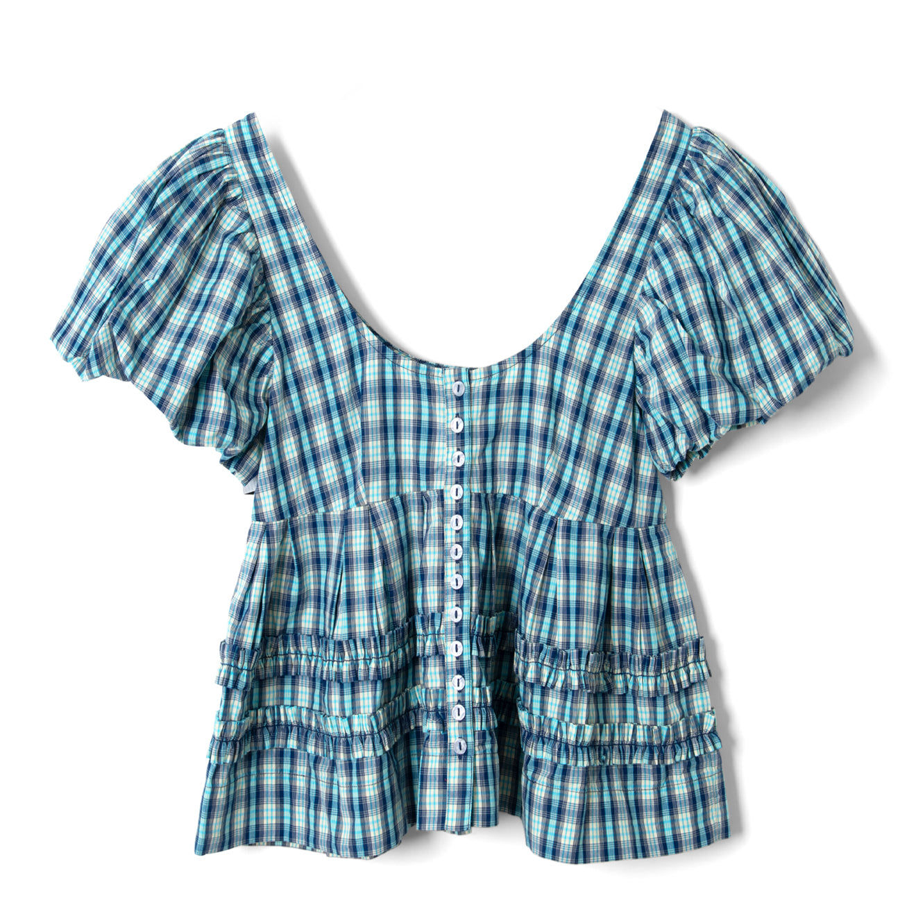 Damson Madder Womens Summer Joy Blouse Tomboy Check - pam pam 