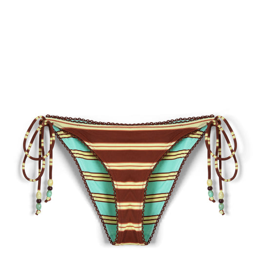 Damson Madder Womens Trudi Reversible Bikini Bottom Mix Stripe - pam pam