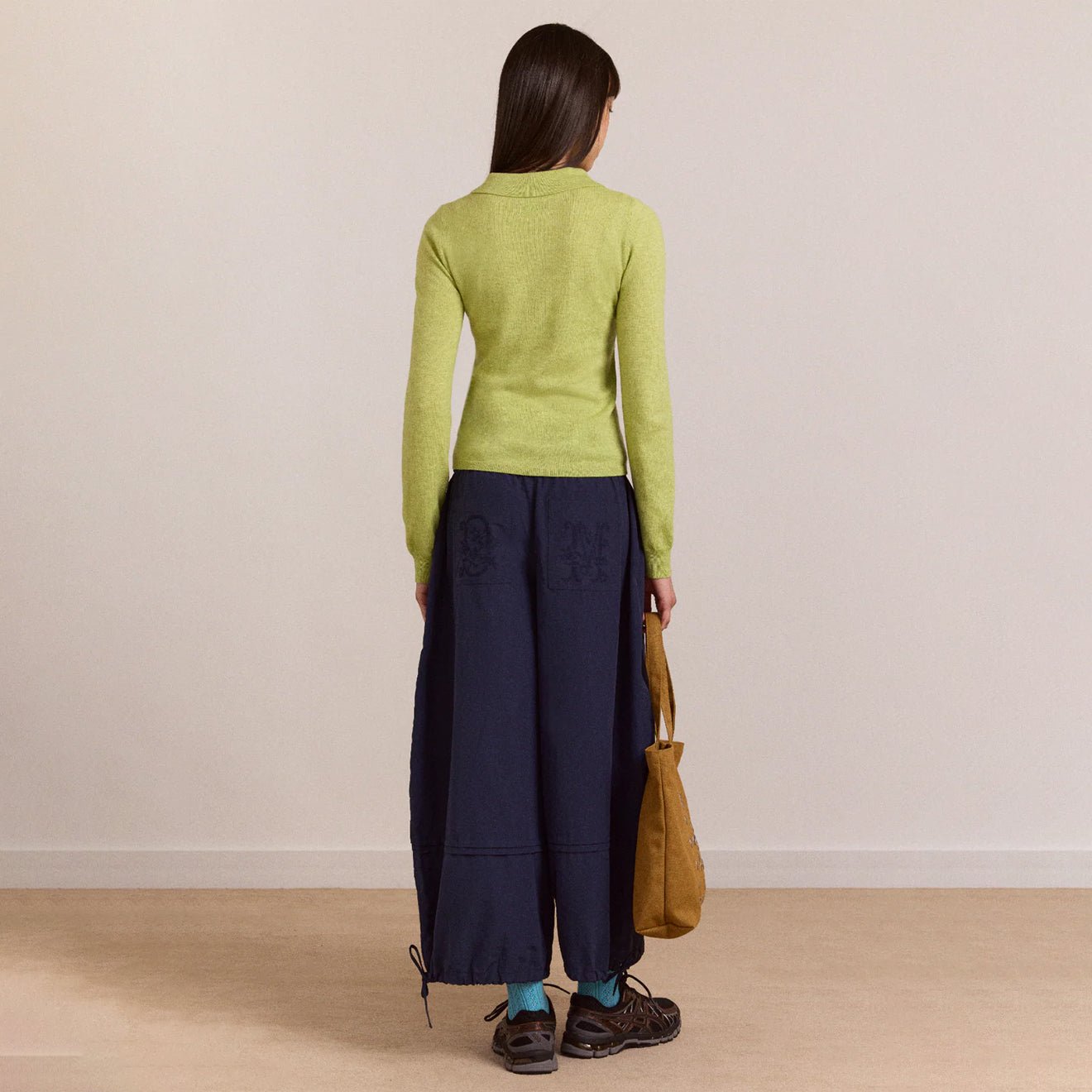 Damson Madder Womens Voula Wool And Cashmere Blend Cardigan Lime