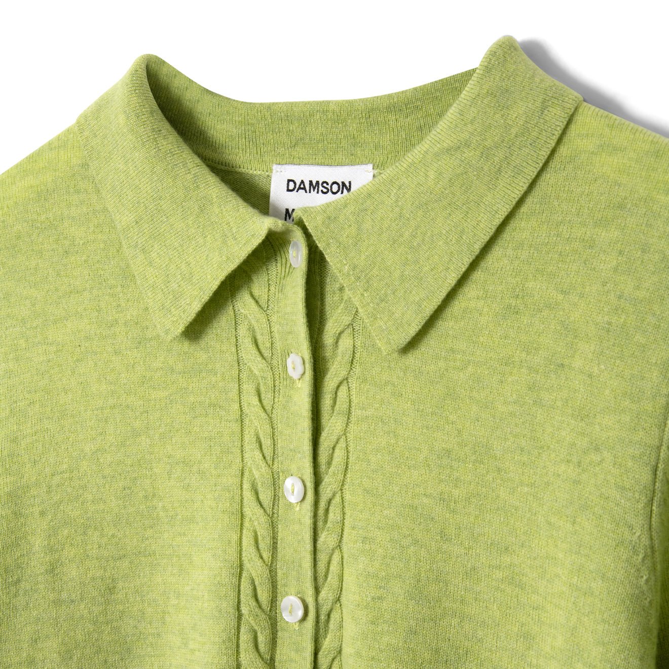Damson Madder Womens Voula Wool And Cashmere Blend Cardigan Lime