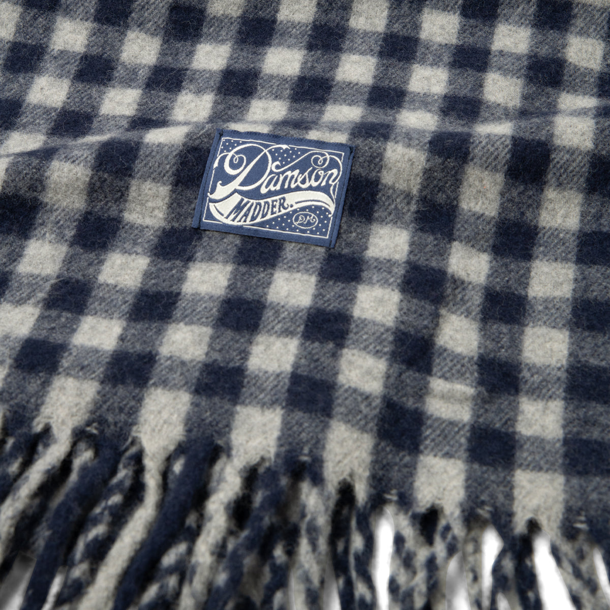 Damson Madder Wool Scarf Willow Gingham Multi