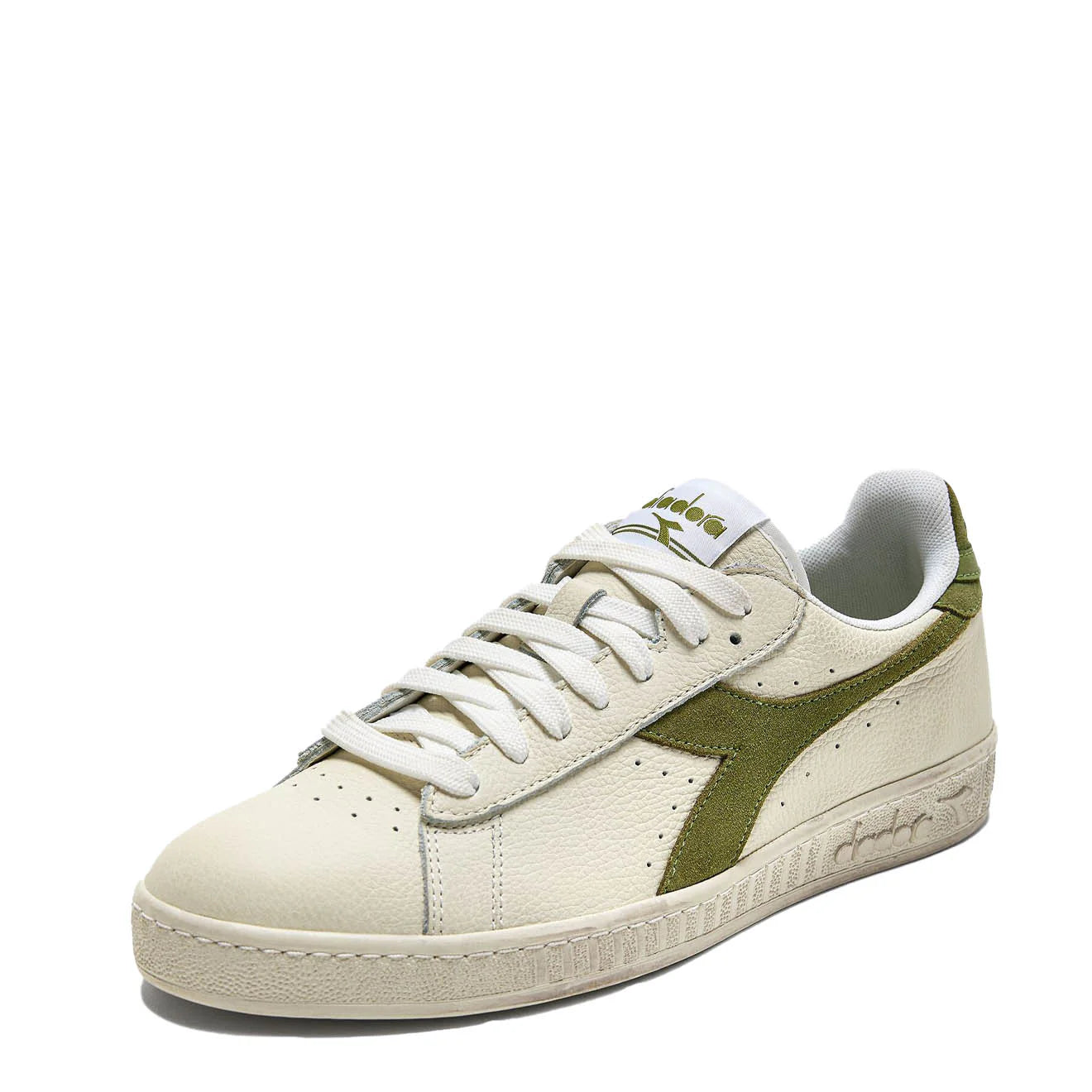 Diadora Womens Game L Low Waxed Suede Pop White / Fern