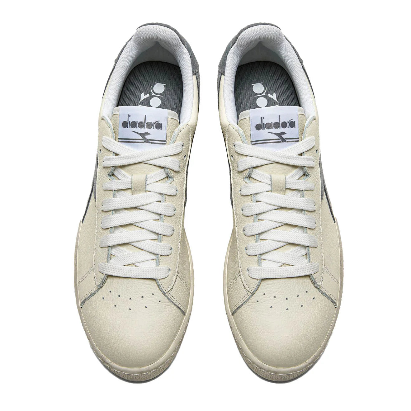 Diadora Womens Game L Low Waxed Suede Pop White / Ultimate Gray