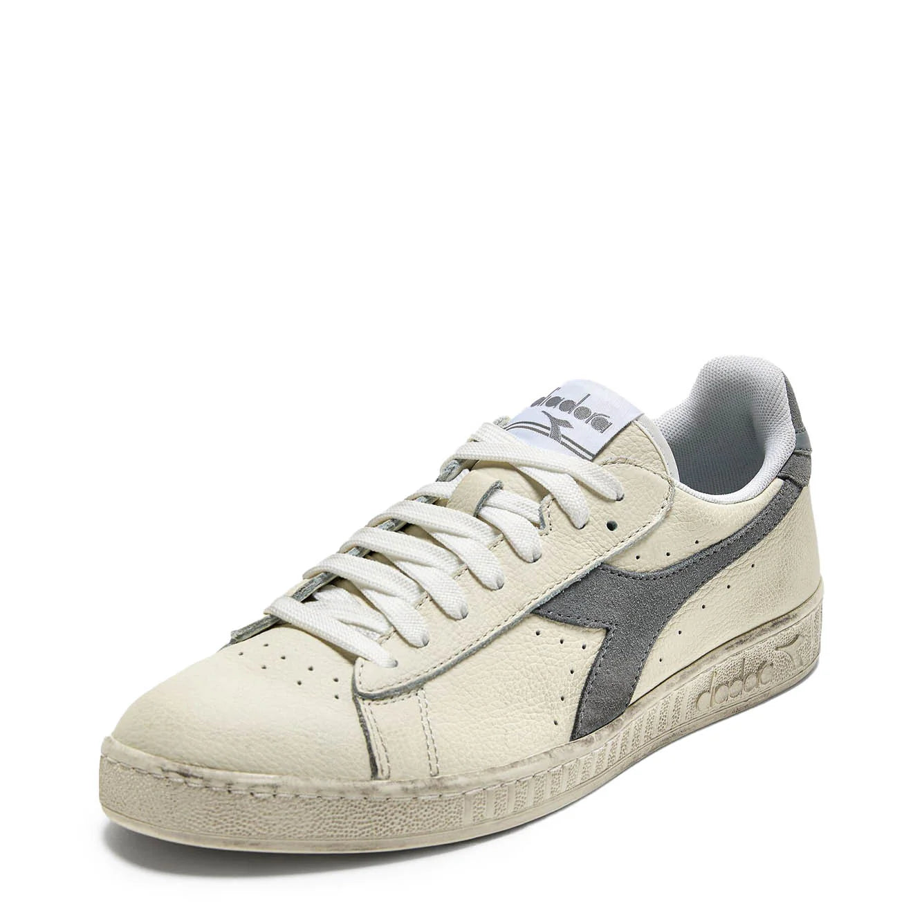 Diadora Womens Game L Low Waxed Suede Pop White / Ultimate Gray